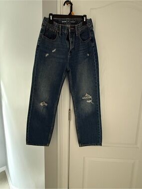 Old Navy Indigo Distressed Relaxed Jeans